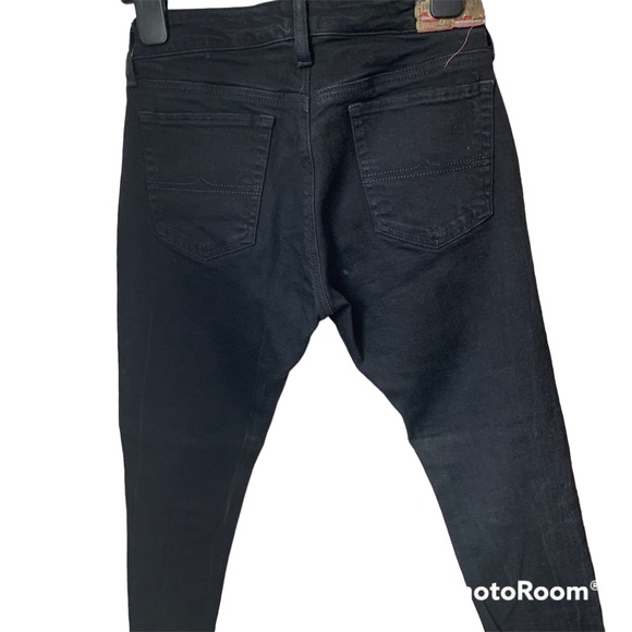 Ralph Lauren Denim Supply Black Distressed Skinny Crop Jeans - Picture 3 of 5